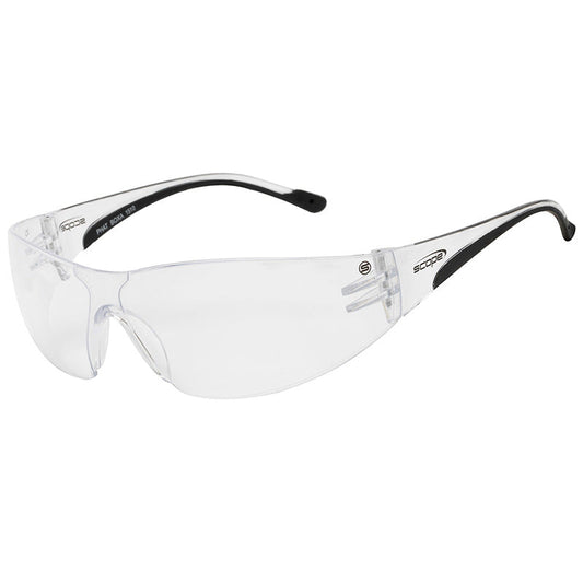 100C SCOPE PHAT BOXA (LGE) BLACK TEMPLE CLEAR ANTI FOG ANTI SCRATCH LENS SAFETY GLASSES