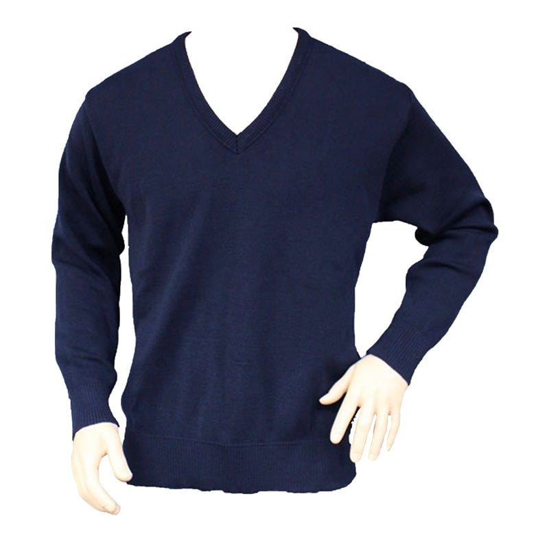 V24SP INTERKIT VNECK 100%  WOOL PATCH JUMPER