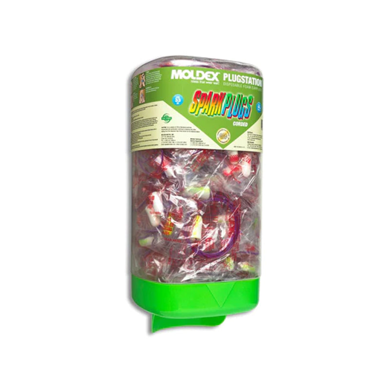 6880 MOLDEX SPARKPLUGS CORDED EARPLUGS PLUG STATION NRR33 WITH MOUNTING BRACKET BX/150PR