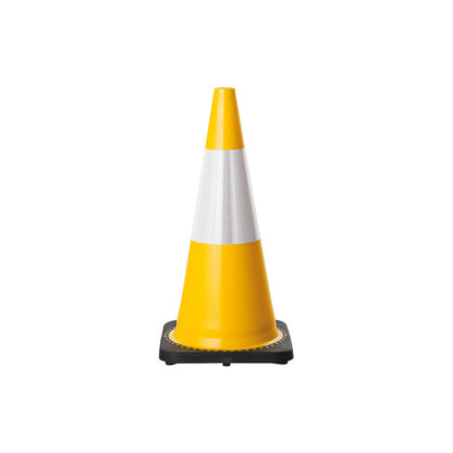 STC700R-YW GLOBAL SPILL CONTROL REFLECTIVE ROAD CONE FLOURO YELLOW 700mm 3.2kg