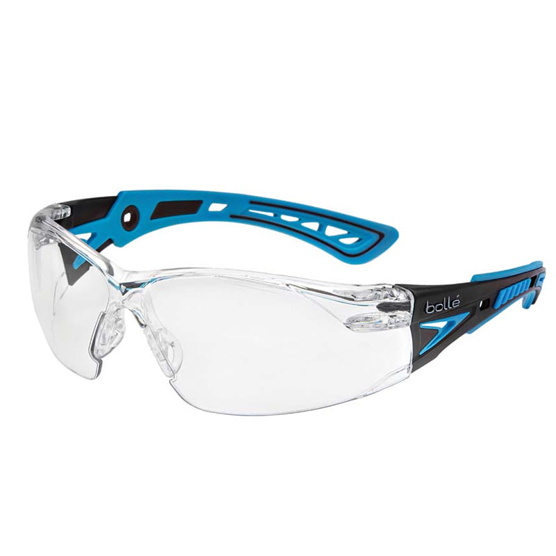 1672301 BOLLE RUSH PLUS BLUE/BLACK FRAME PLATINUM CLEAR LENS SMALL SAFETY GLASSES