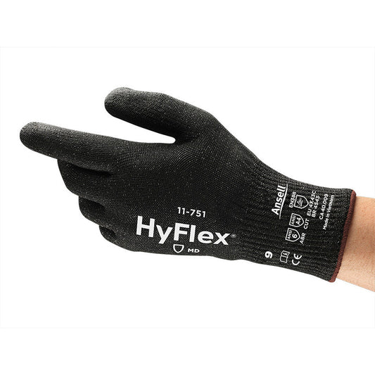 11-751 HYFLEX PU COATED SAFTEY GLOVE CUT 4 ABRASION LEVEL 6