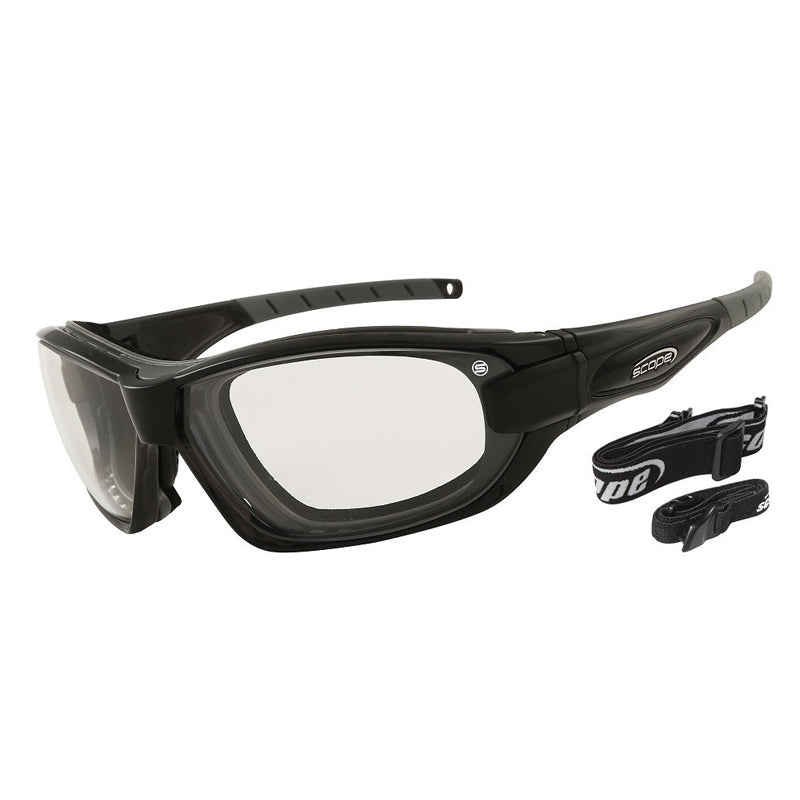 151C-G SCOPE GENISYS PLUS CLEAR LENS WITH GASKET + STRAP SAFETY GLASSES