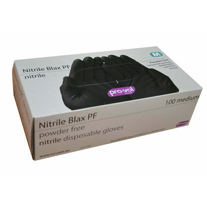 41081 RCR NITRILE BLAX POWDER FREE GLOVE DISPOSABLE BOX=100-LARGE
