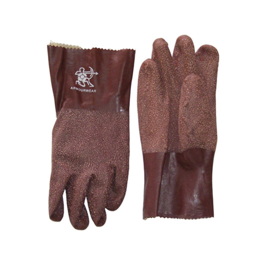 EL-211C MENS BROWN LATEX GLOVE COTTON LINED