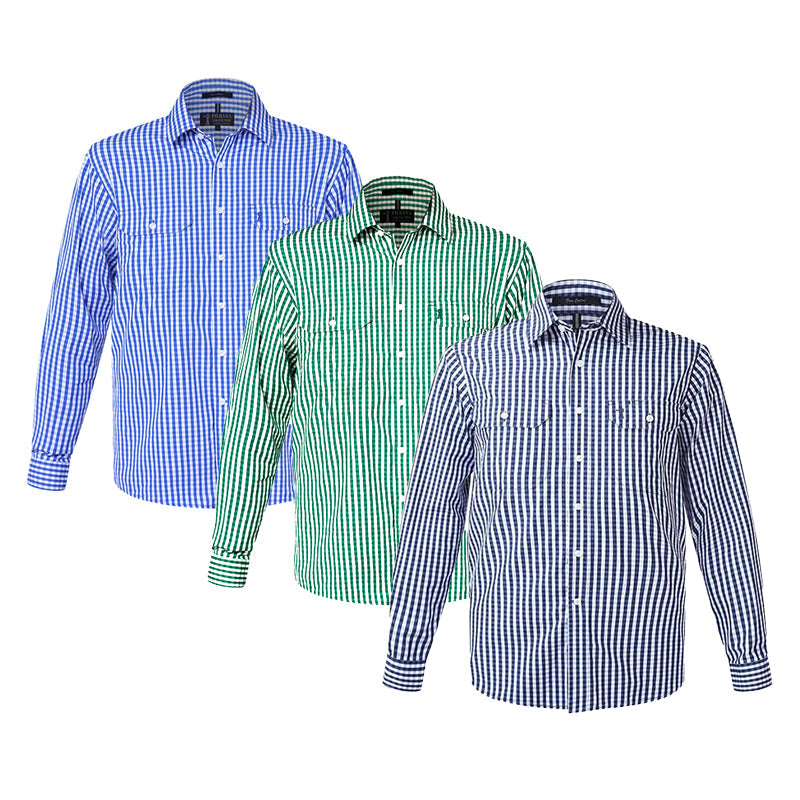 RMPC004 PILBRA MEN’S LONG SLEEVE CHECK SHIRT