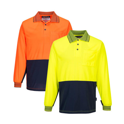 MP113 LONG SLEEVE POLO HIVIS BIG GUY FIT