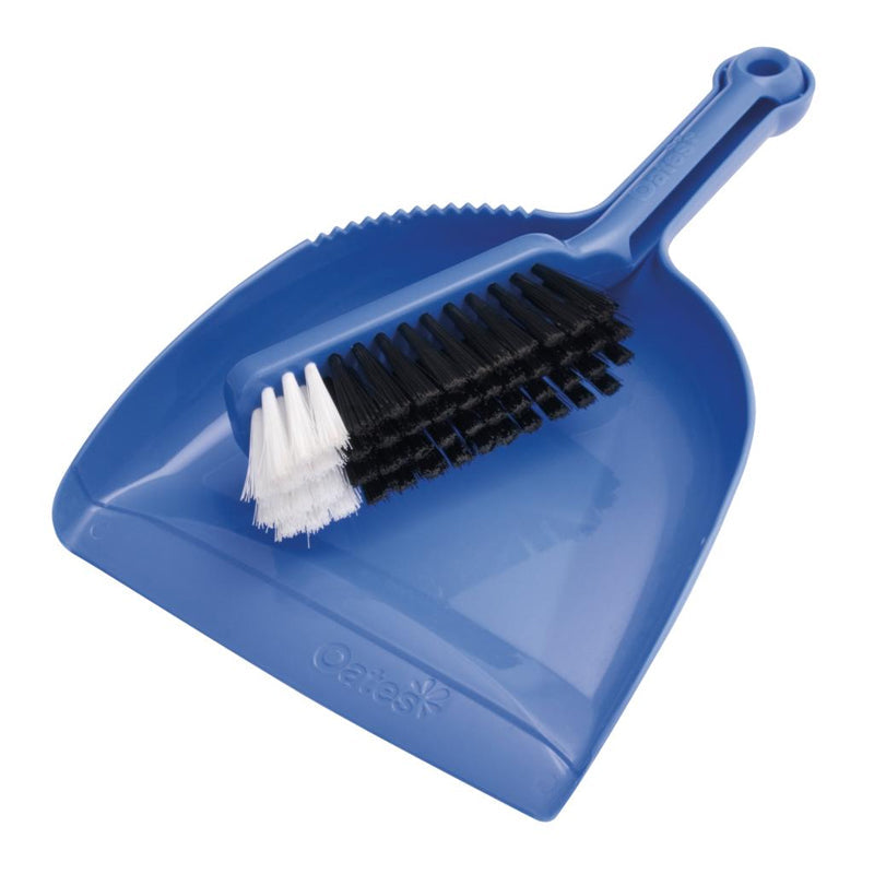 SET DUST PAN/BRUSH PLASTIC BLUE B-10207
