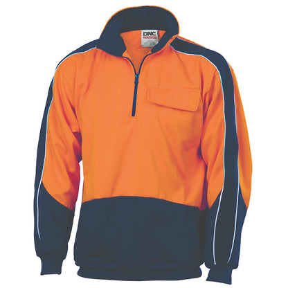 3823 HV 2TONE 1/ ZIP FLEECY WINDCHEATER