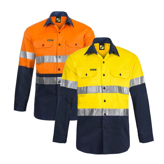 WS6030 LTWEIGHT HIVIS L/S VENTED REF COTTON SHIRT