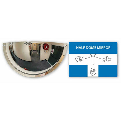 6392 600×300 ACRYLIC  HALF DOME INDOOR WALL MOUNT 180DEG