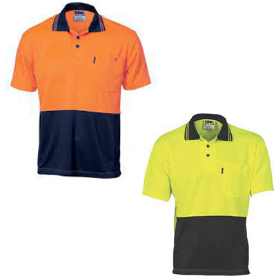 3811 DNC HI VIS 2 TONE COOL BREATHE SHORT SLEEVE POLO SHIRT