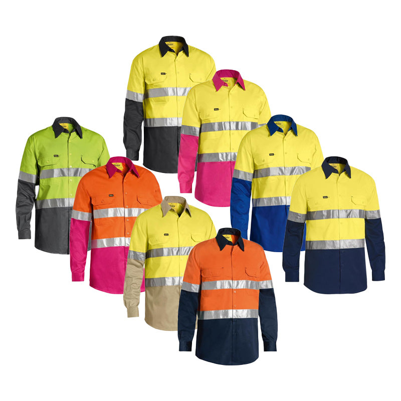 BS6696T BISLEY MENS 3M TAPED COOL HI VIS LIGHTWEIGHT SHIRT