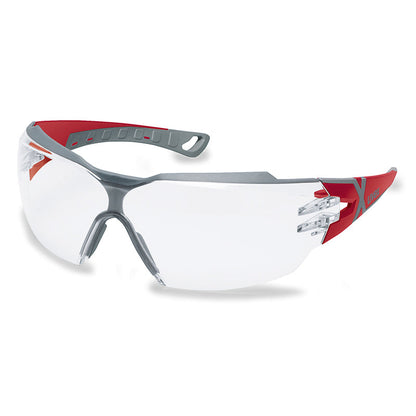 9198-400 UVEX PHEOS CX2 RED/GREY ARMS CLEAR SUPRAVISION THS LENS SAFETY GLASSES