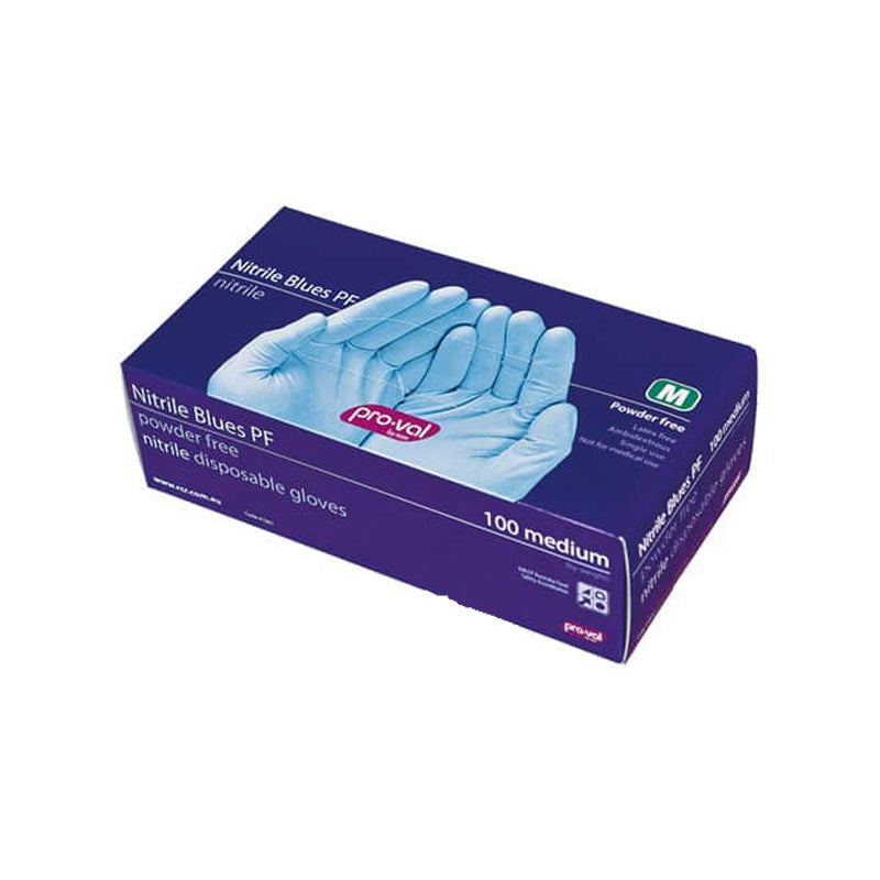 NITRILE BLUES POWDER FREE BOX/100