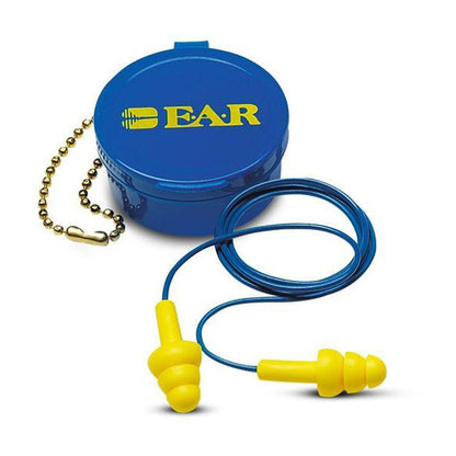 340-4002 3M ULTRAFIT CORDED EARPLUGS W/CASE BX=50 18dB CL3