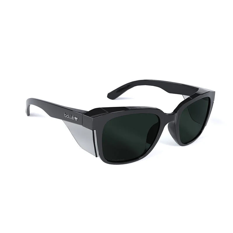 STK41N50A BOLLE STKS 410 SMOKE POLARIZED PC LENS SAFETY GLASSES AS BLACK GLOSS PC TEMPLES/FRAME