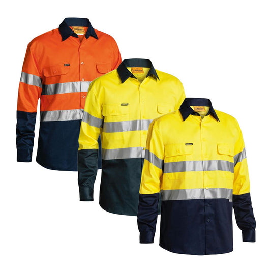 BT6456 BISLEY LONG SLEEVE COTTON DRILL SHIRT-TAPE
