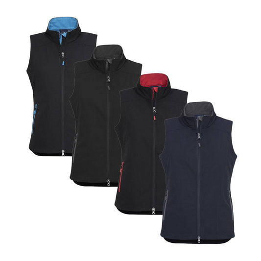 J404L BIZ COLLECTION LADIES GENEVA VEST POLY SHELL FLEECE LINING