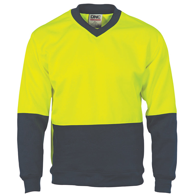 3822 HV 2TONE V-NECK FLEECY SWEAT(SLOPPY JOE)