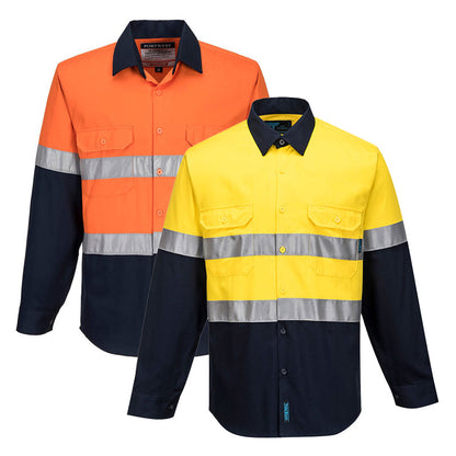 MA101 L/S HIVIS DRILL SHIRT PRIME MOVER