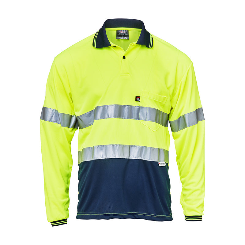 BT580  MICRO MESH L/S POLO + TAPE