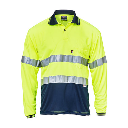 BT580  MICRO MESH L/S POLO + TAPE