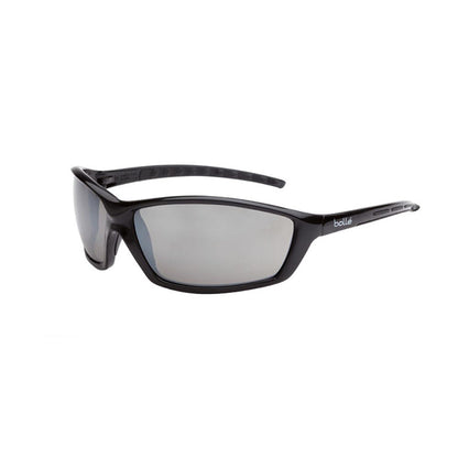1626403 BOLLE PROWLER GLOSS BLACK FRAME SILVER FLASH LENS SAFETY GLASSES