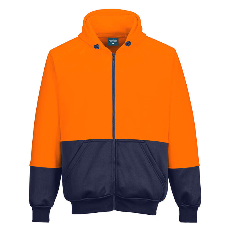 B327 PORTWEST CONTRAST FULL ZIP HOODIE