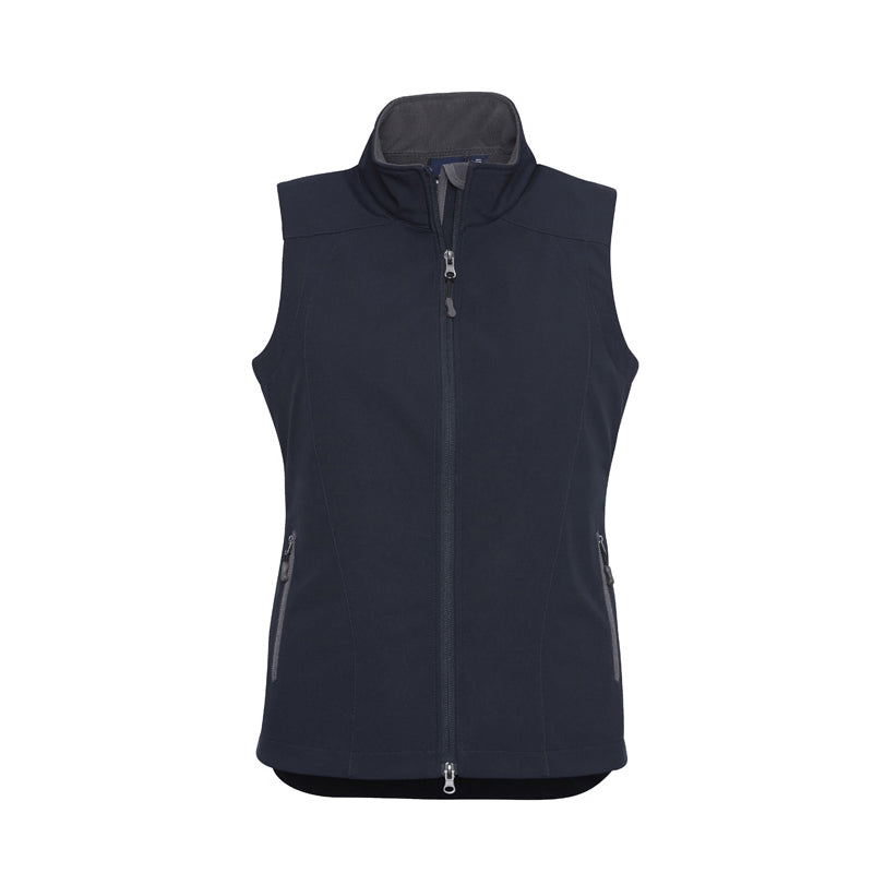 J404L BIZ COLLECTION LADIES GENEVA VEST POLY SHELL FLEECE LINING